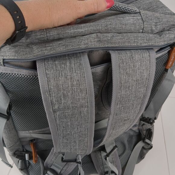 Lumesner Grey Carry On Backpack 40L Flight Approved XL Travel Backpack USB Port - Picture 11 of 16
